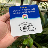 Tarjeta de Visita NFC Programable con Placa Acrílica para Reseñas de Google, Personalizada, Reutilizable, con Chip NFC Inteligente