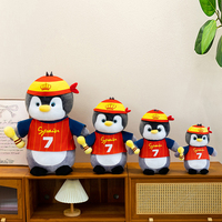 Peluche créative pingouin sportif de football, animal en peluche équipe de foot, poupée douce et câline, mascotte nationale pour boutiques de cadeaux et décoration
