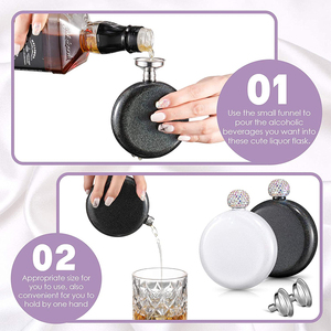 Flacon à <span class=keywords><strong>alcool</strong></span> en acier inoxydable Bouteille de vin avec couvercle en diamant mignon Bouteille de vodka Whisky Hip Flask <span class=keywords><strong>Cadeau</strong></span> de demoiselle d'honneur - Product Image 4