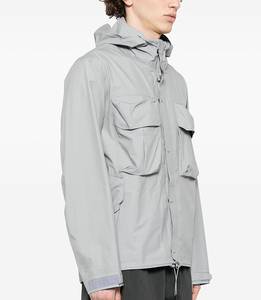 Veste coupe-vent technique à capuche pour homme, style cargo, avec boutons-pression, imperméable, coupe-vent, col montant, logo personnalisé, OEM, ODM, export - Product Image 4