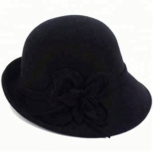 100% Wool Vintage Felt Cloche Bucket Bowler <b>Hat</b> Church Winter <b>Hats</b> <b>for</b> Women - Product Image 3