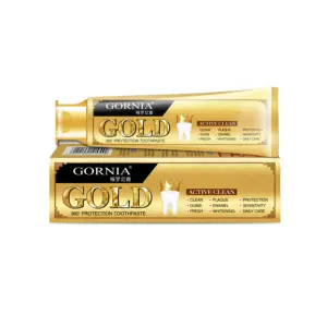 Gornia Wit Goud Tandpasta Actieve Houtskool Tanden Whitening Tandpasta Beste Natuurlijke Whitener, Veganistisch, Fluoride Vrij