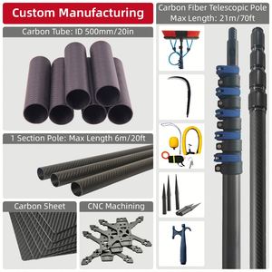 Customized 3K Carbon Fibre Extension Tube OEM Multi-purpose 100% Carbon Fiber Telescopic <b>Pole</b> with Clamp Lock or <b>Twist</b> Lock - Product Image 6
