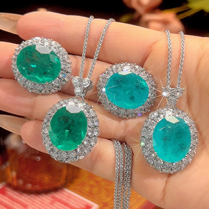 ชุดเครื่องประดับทองแดงทรงวงรีขนาด 15*18 มม. ประดับเพชรคิวบิกเซอร์โคเนียแบบสองวง ดีไซน์ใหม่มาแรงประจำปี 2026 จำนวน 9 แบบ สำหรับผู้หญิง - Product Image 1