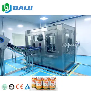 Automatic 2000cph aluminum tin can fruit juice beverage filling seaming canning machine