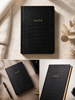 Carnets de notes lignés en cuir PU à motif crocodile A5 personnalisés en gros pour cadeaux d'affaires