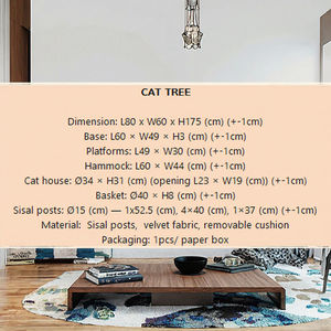 Moderner Luxus-Katzenbaum mit Plüschhöhle, vertikalen Sisal-Kratzstämmen, Hängespielzeug für Hauskatzen, Weihnachts-Katzenmöbel aus Holz und Kunststoff - Product Image 3