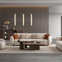Ensemble de canapés modulaires haut de gamme en tissu blanc, personnalisable, de style italien moderne, pour salon, appartement et centre commercial