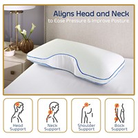 Oreiller en mousse à mémoire de forme pour le soutien du cou infusé de gel double face Kingworth pour les dormeurs latéraux