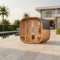 Sauna extérieur traditionnel en bois massif Sona, cèdre rouge, électrique, pour villa, 6/9KW, 4 personnes, vapeur humide