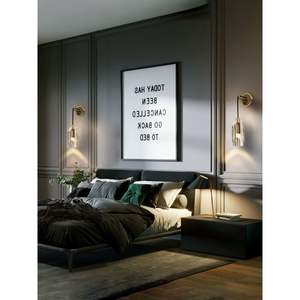 โคมไฟติดผนังทองแดงสไตล์โมเดิร์นมินิมอล ดีไซน์คริสตัลสำหรับห้องนอน ห้องนั่งเล่นหรูหรา ตกแต่งผนังพื้นหลังส่วนตัว - Product Image 1