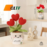 CLTF Plantes en pot au crochet : Tournesol, Tulipe, Cœur, Fleurs au crochet, Décoration florale au crochet pour l'auto-estime