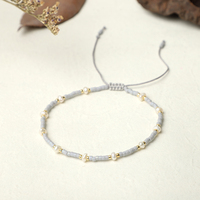 Go2boho Bracelets de perles d'eau douce tissés à la main Mini Bracelet réglable en perles colorées pour femmes