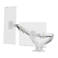Nouveau support de bras flexible double pour 2 moniteurs, support de bureau pour écrans d'ordinateur jusqu'à ordinateur portable, réglable, double ressort à gaz LCD