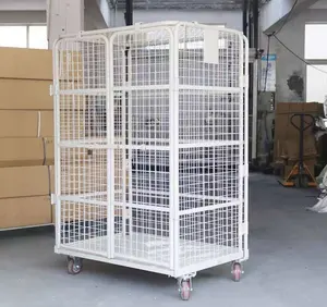 2023 nuovi arrivi carrello in acciaio per il trasporto piattaforma per la vendita regolabile materiale esterno trasferimento carrello contenitore Roll <span class=keywords><strong>Cage</strong></span> - Product Image 6