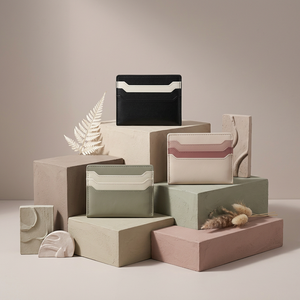 WRIZA Porte-cartes minimaliste en cuir PU, étui pour cartes de crédit avec fonction de blocage RFID, options multicolores pour hommes et femmes - Product Image 6