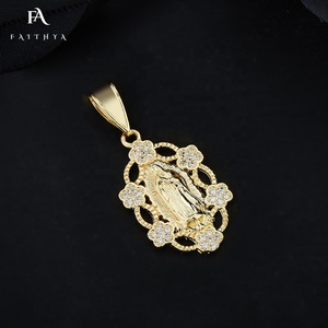 FP1050-Accesorios <span class=keywords><strong>De</strong></span> joyerí<span class=keywords><strong>a</strong></span> <span class=keywords><strong>De</strong></span> aleación <span class=keywords><strong>De</strong></span> cobre personalizados, moissanita rellena <span class=keywords><strong>De</strong></span> oro, Virgen <span class=keywords><strong>De</strong></span> Guadalupe, COLLAR COLGANTE - Product Image 5