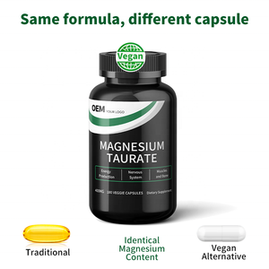Cápsulas de Taurato de Magnesio Veganas 100% a Base de Plantas, Cumplen con las Normas de la UE, Marca Vegana, Etiquetas Personalizadas Multilingües - Product Image 2