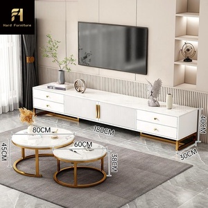 Nouveaux tiroirs de rangement en bois noir et or de haute qualité Supports TV Meubles de salon d'appartement - Product Image 5