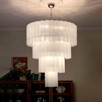 Lustre en verre de Murano sur mesure, grand modèle, luminaire suspendu moderne en fer pour escalier, lampe de plafond de luxe pour hall d'hôtel, villa, foyer, salle à manger