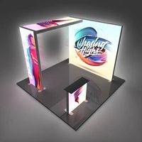 Stand d'exposition personnalisé avec éclairage LED, panneau en tissu tendu modulaire, fabricant et fournisseur d'affichages pour salons professionnels