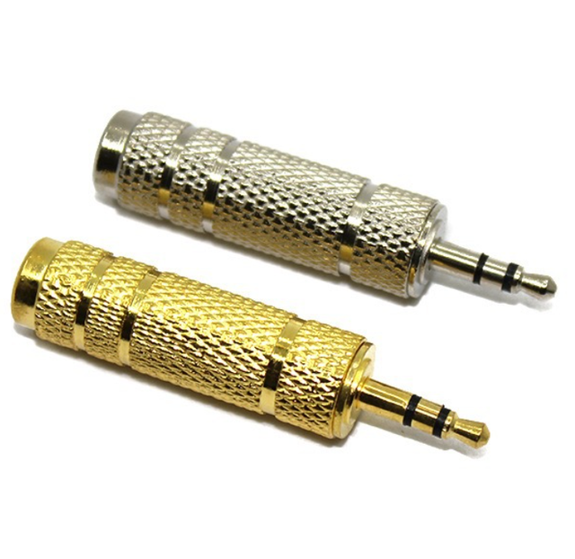 Gold Plated 6.35mm (1/4") TRS Stereo Audio Plug 3-Pole Male Jack Connector for Microphone, Guitar & Professional Audio Equipment