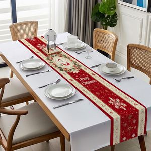 Cross-border Printed Woven Christmas <b>Table</b> Runner Festive Home Party Kitchen Dining <b>Table</b> Decoration <b>Cloth</b> Waterproof - Product Image 1