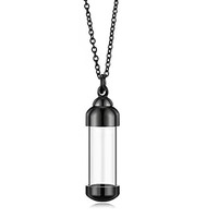 Colgante de urna transparente de vidrio de acero inoxidable puede abrir botella de Perfume para hombres mujeres tarro de cenizas para perros gatos perro gato Memorial