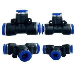 PE Air Connectors 6MM 8MM 10MM 12MM Misting Fitting Quick Connect Slip Lock Tee 3 Way Plastic Pipe Water Hose Tube Connector