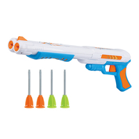 Pistola de Juguete Deportiva de Plástico con Doble Cañón para Niños, con 4 Balas de Succión, Pistola de Dardos de Juguete