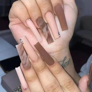 Style Européen Américain <span class=keywords><strong>Faux</strong></span> <span class=keywords><strong>Ongles</strong></span> 10pcs ABS Transparent Variété Couleurs Naturelles Choisissez Offre Spéciale Motif Carré pour Doigt - Product Image 2