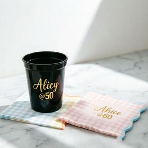Gobelets de stade personnalisés 17oz 18oz en plastique pour bière, fête d'Halloween, événement, anniversaire, Noël avec serviette - Product Image 1