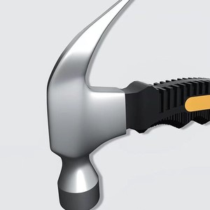 Mini martillo de garra de 0.25 kg con mango negro y amarillo, herramienta de escape para el hogar y vehículos - Product Image 1