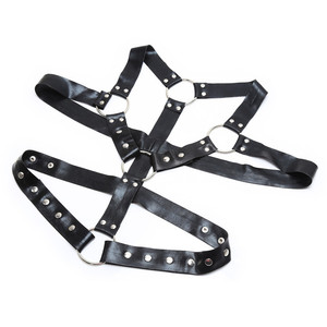 Ropa interior sexy <span class=keywords><strong>para</strong></span> hombre, correa <span class=keywords><strong>de</strong></span> cuero PU negro, arnés, cinturón, lencería, arnés <span class=keywords><strong>de</strong></span> cuerpo esclavo - Product Image 5