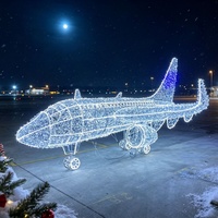 Lumières de Noël à LED clignotantes en alliage d'aluminium avec motif d'avion, classées IP65 pour l'extérieur, pour la décoration de pelouse et d'atrium