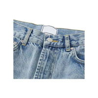 Jeans en denim imperméable à taille mi-haute, droits, respirants, mignons, doux, floraux, vintage, sexy, pour toutes les saisons, pour femmes, en gros