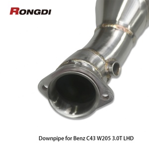 ท่อไอเสียดาวน์ไปป์สำหรับ Mercedes-Benz C43 W205 M276 3.0T สแตนเลสขัดเงา พร้อมเรโซเนเตอร์ สำหรับพวงมาลัยซ้าย - Product Image 3