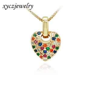 XingYu สร้อยคอหัวใจ18K ชุบทองสีผสม CZ หัวใจเครื่องประดับสร้อยคอจี้ - Product Image 1