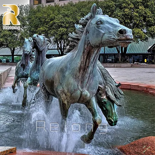 Hochwertige moderne Outdoor-Bronze Kupfer abstrakte laufende Pferd Garten Statuen Skulpturen