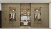 Armoires de dressing minimalistes de luxe modernes pour appartement meubles de chambre européens éclairage intégré pour le stockage des vêtements