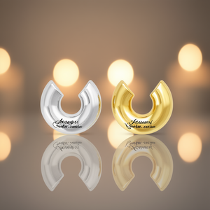 Orecchini a Cerchio Santos Carina Placcati Oro in Lega di Zinco, Gioielli Geometrici Unisex alla Moda - Product Image 2