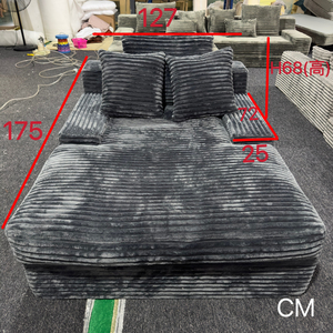 Livraison Gratuite (États-Unis, Espagne) – Ensemble Modulable de Canapé Loveseat Moderne en Velours Côtelé Épais Rayé pour Appartement et Hôtel - Product Image 2