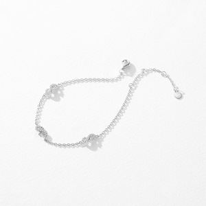 S925 silver Polished Silver Tone Cubic Zirconia <b>Infinity</b> <b>Bracelet</b> Dainty Adjustable Symbolic Chain Elegant Romantic Jewelry Gift - Product Image 5