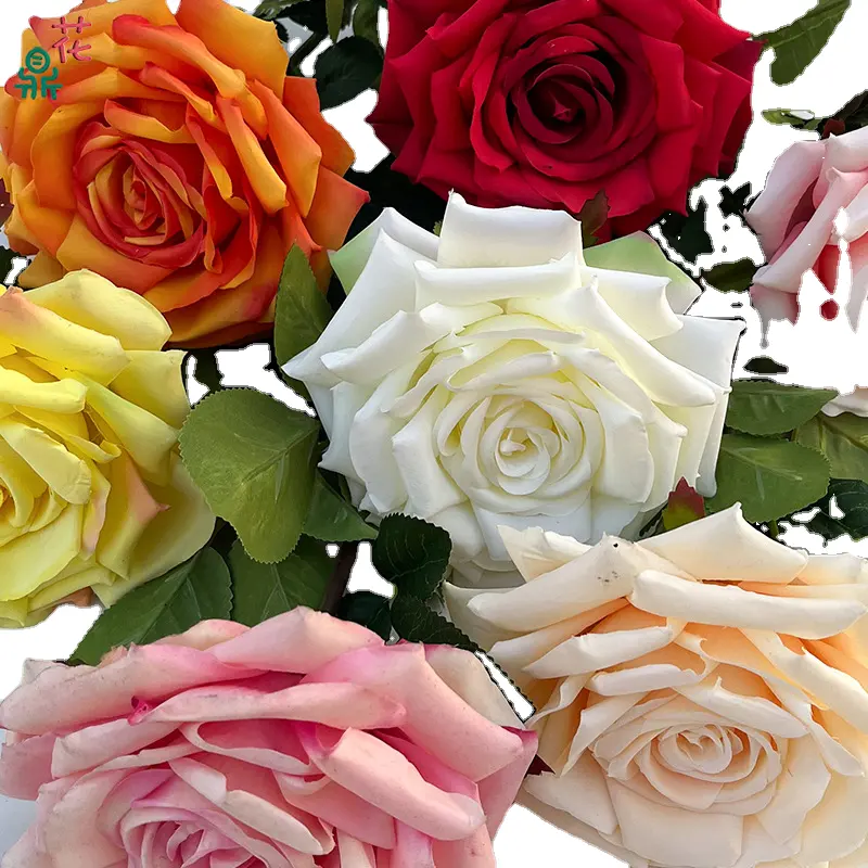 LFH une branche tête de rose impériale intérieur doux décoration fleurs soie simple vente directe d'usine