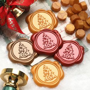 Pegatinas de Sello de Cera para Árbol de Navidad, Redondas, con Relieve, Decoración Navideña, Sellado de Sobres - Product Image 1