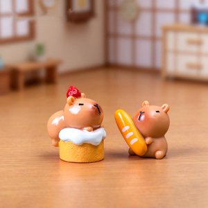 Boîte surprise, figurines <span class=keywords><strong>d</strong></span>'<span class=keywords><strong>animaux</strong></span> de dessin animé, miniatures en résine, figurines de capybara pour la <span class=keywords><strong>d</strong></span>écoration de voiture et de bureau, jeux alimentaires et collection - Product Image 4