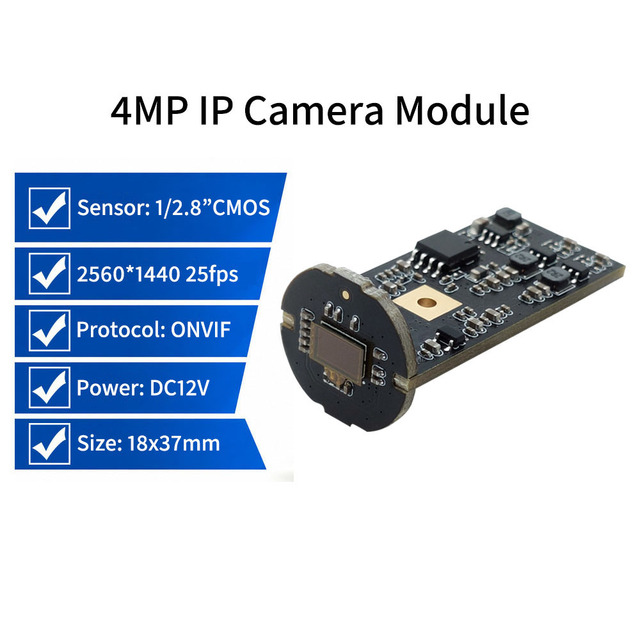 2K 4MP 1/2.9" Low Lux CMOS Mini IP Bullet Camera Module Pcb Security CCTV Industrial  Inspection 1440P 25fps
