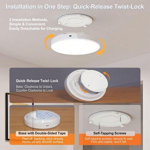 Motion Sensor LED Ceiling Light Rechargeable Radar Sensor <b>Wireless</b> Light for Home <b>Lighting</b> - Product Image 4