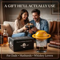 SATURIX Kit Fumeur Électrique pour Whisky et Cocktails, Sans Flamme, USB-C Intégré, Prêt à Offrir pour Bar à Domicile, 6 Saveurs de Copeaux de Bois, en Plastique