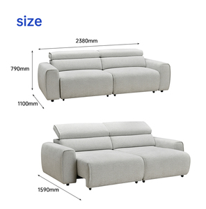 Lit coulissant de luxe moderne nordique 40 cm, convertible électrique confortable, canapé-lit en tissu pour villa, super capacité de charge GB381HR Electr - Product Image 4